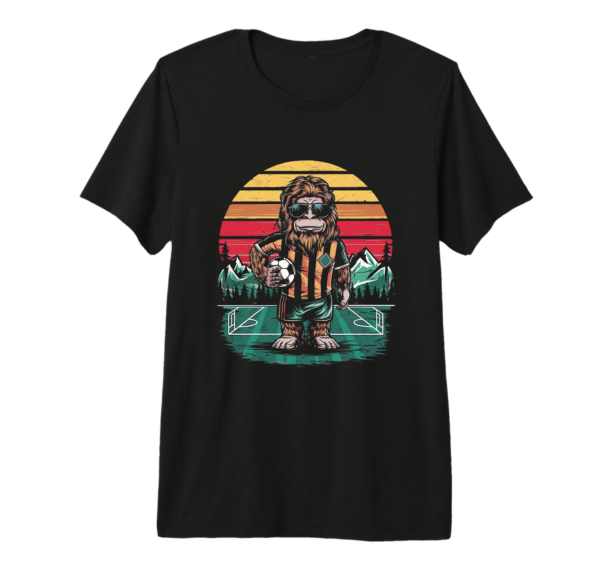 Funny Bigfoot Soccer Football Tri T-Shirt - Novelty Apparel for Adults