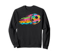 Colorful Splash Art Soccer Football Sweatshirt - Unique Graphic Unisex
