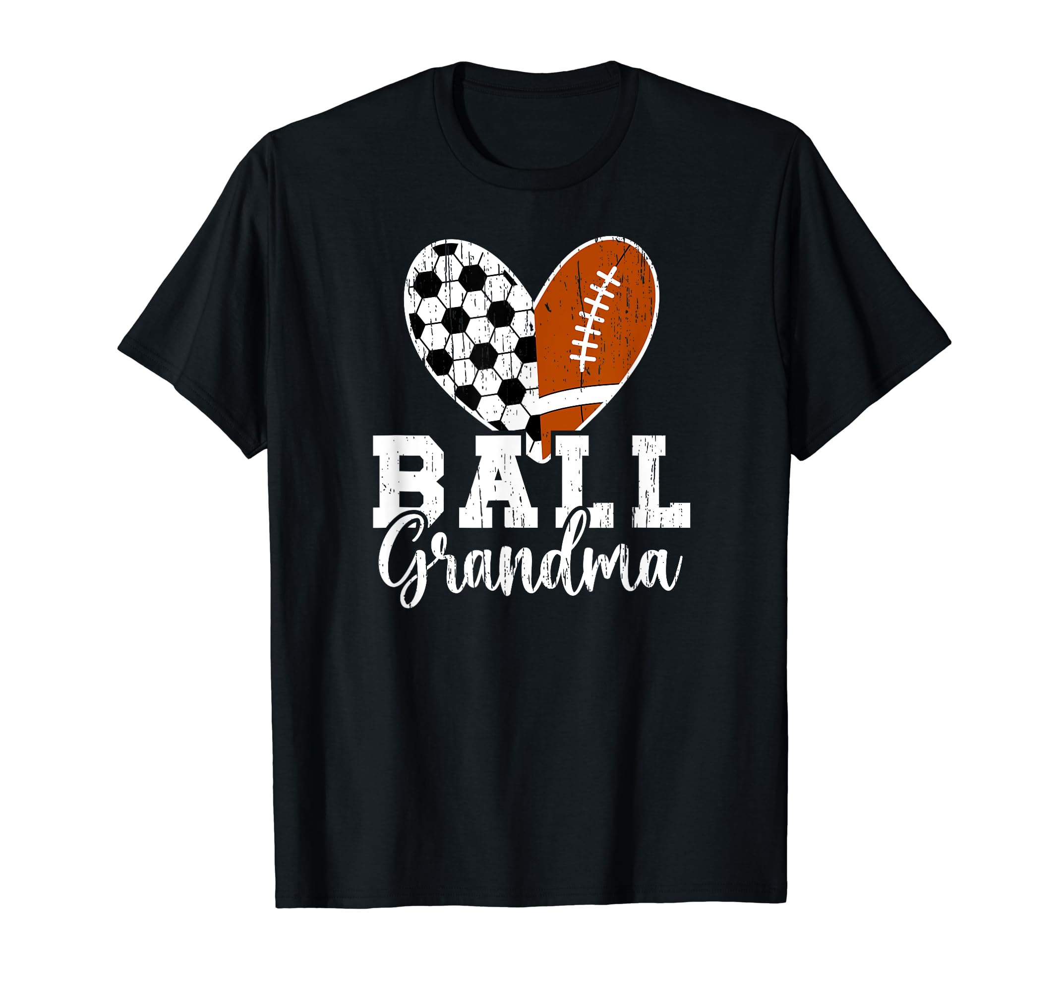 Ball Grandma Heart Soccer Football Grandma T-Shirt - Graphic Print Unisex