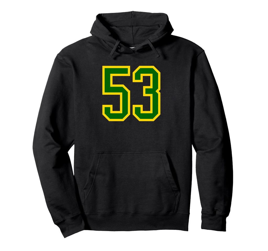 Green Yellow Sport Team Number 53 Hoodie - Streetwear Style for Adults