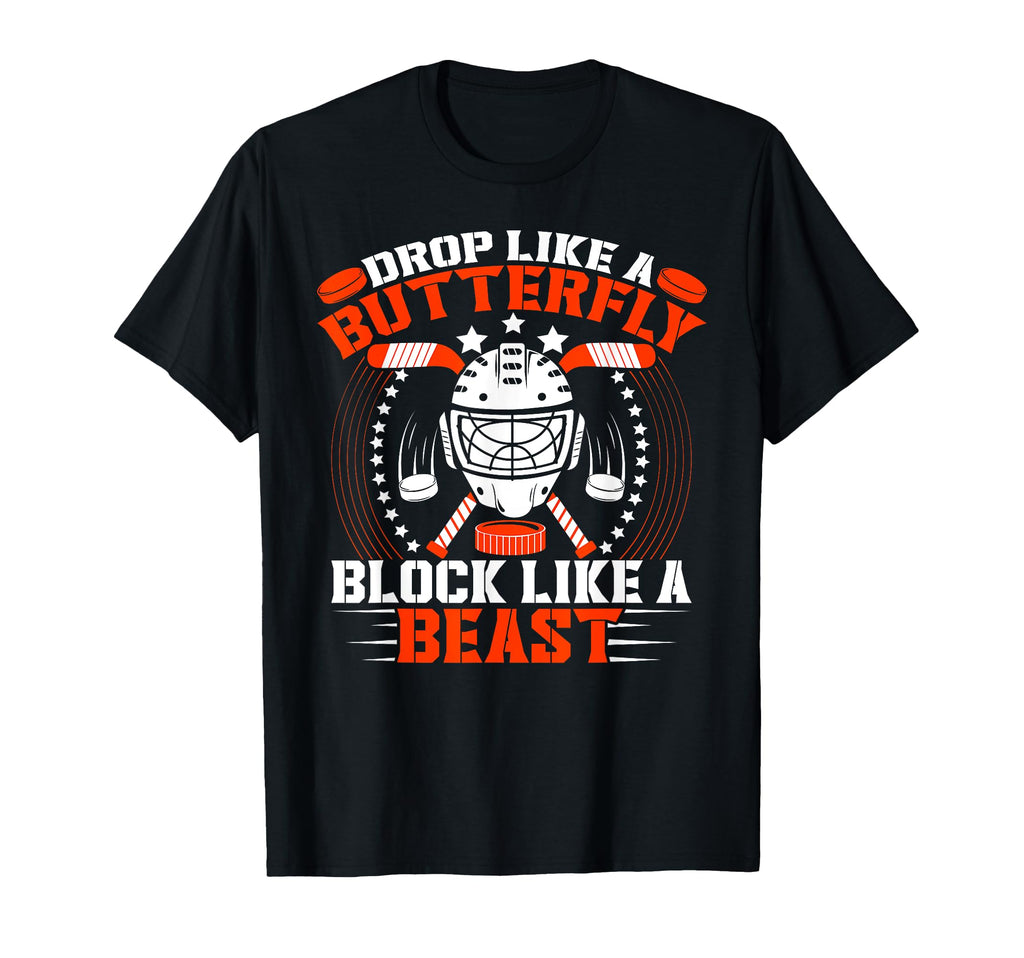 Block Like Beast Funny Ice Hockey T-Shirt - Casual Everyday Wear Unisex