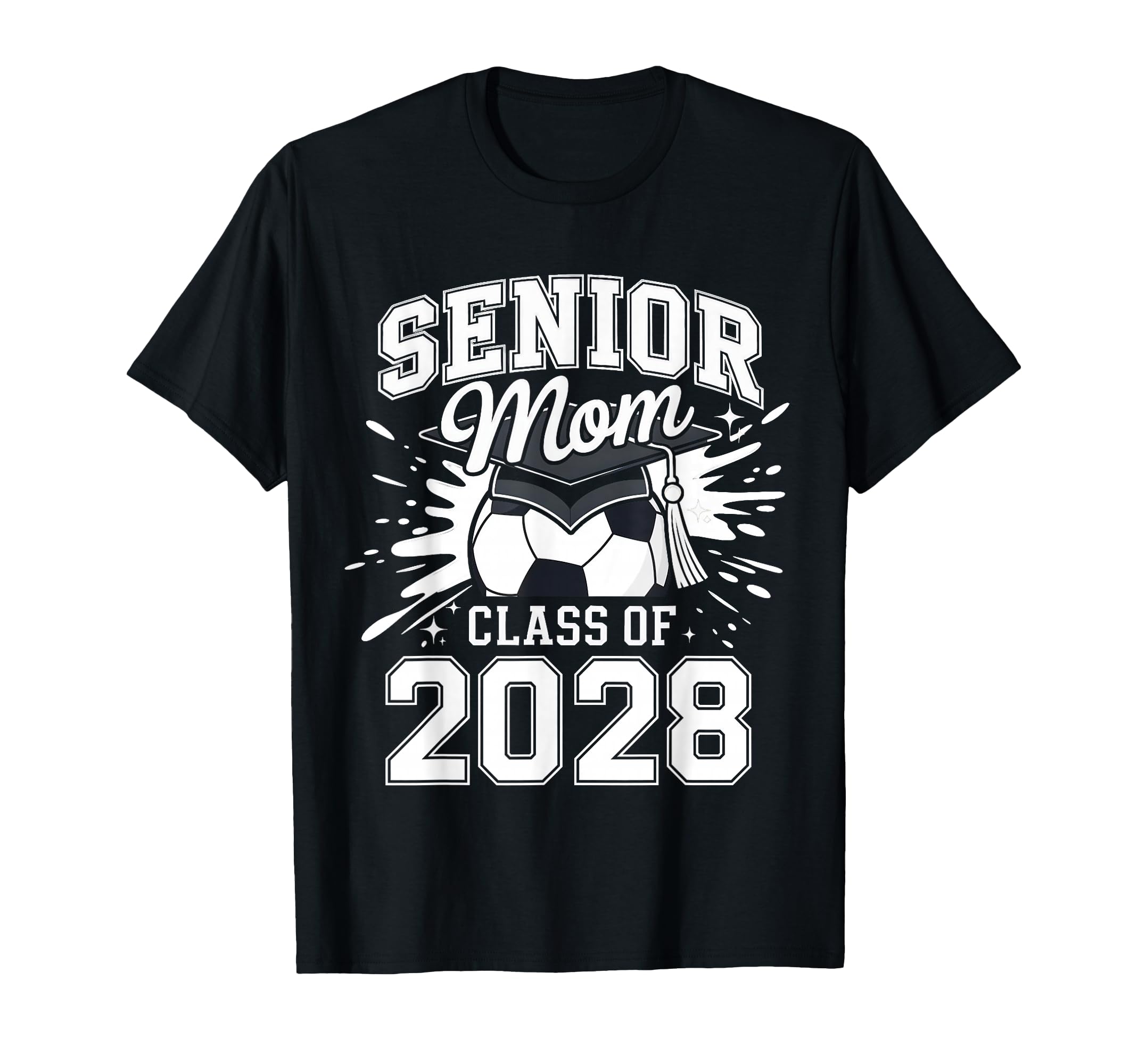 Senior Mom Class 2028 Coquette Bow Soccer T-Shirt - Graphic Print Unisex