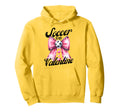 Soccer Is My Valentine Coquette Bow Hoodie - Fun Novelty Design Unisex