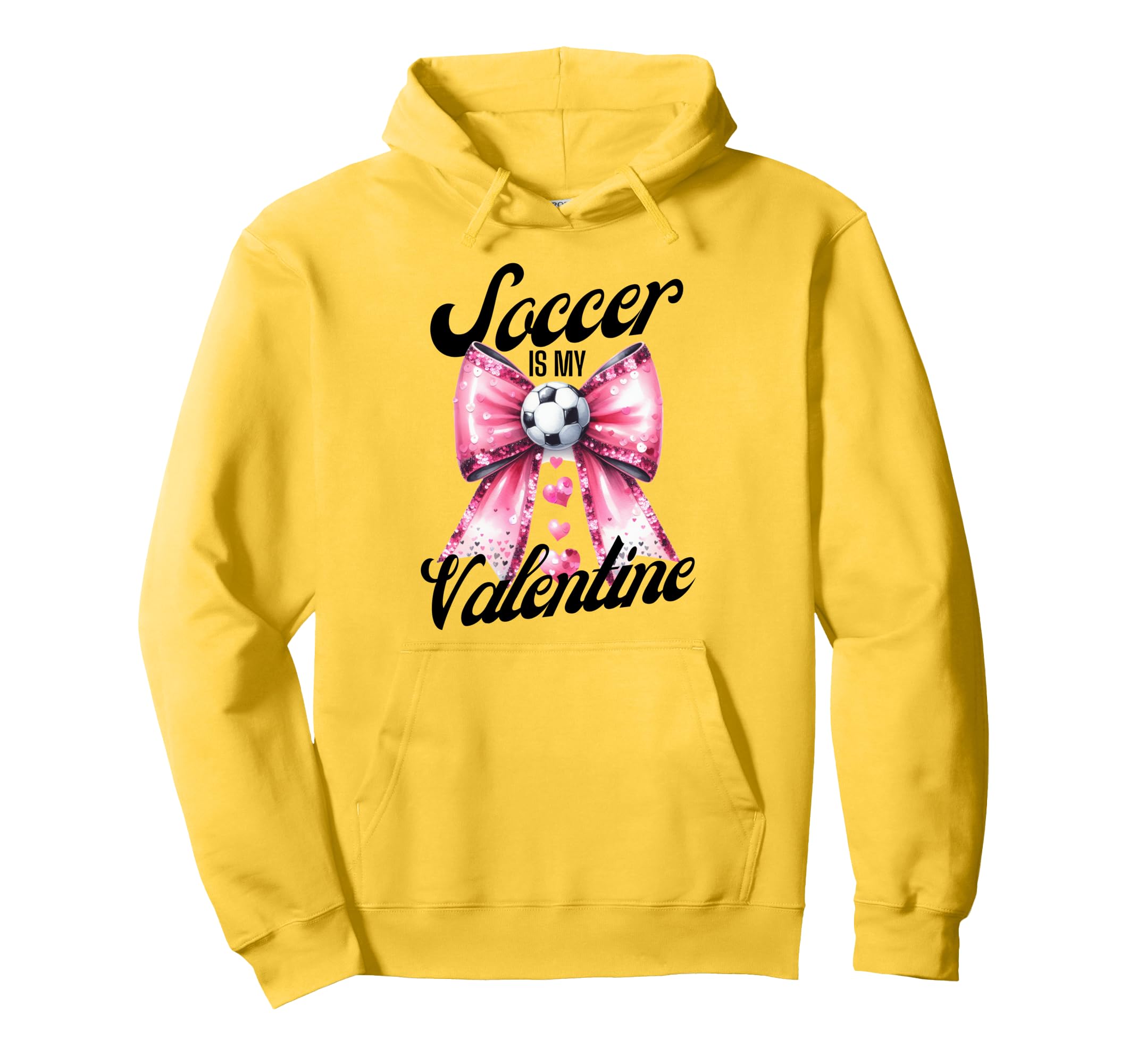 Soccer Is My Valentine Coquette Bow Hoodie - Fun Novelty Design Unisex