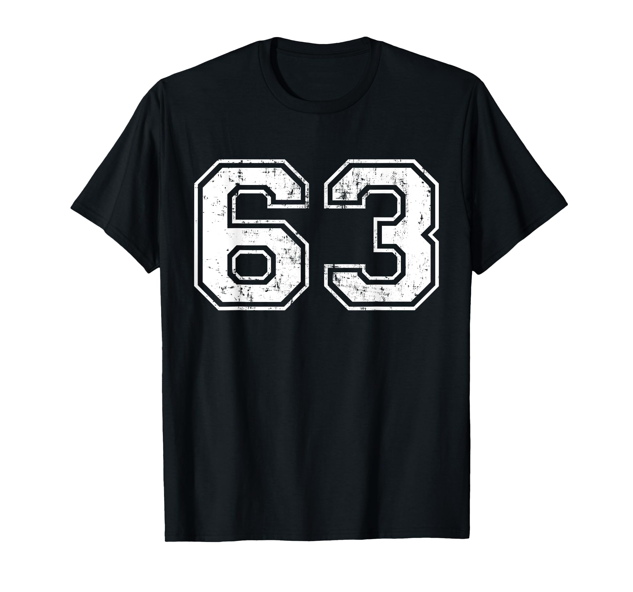 Number 63 Distressed Sixty Three T-Shirt - Aesthetic Graphic Men Women