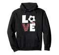 I Love Soccer Womens Or Soccer Hoodie - Minimalist Print Men Women