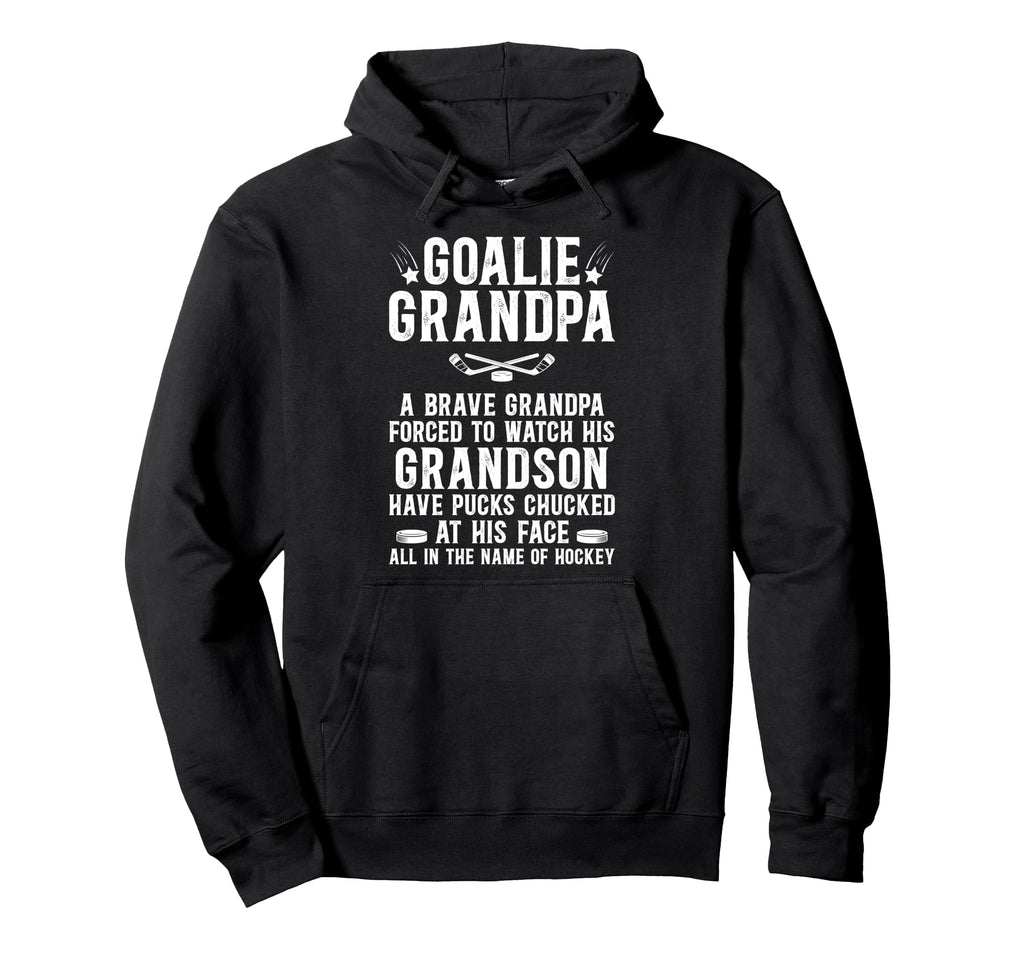 Hockey Goalie Grandpa Hockey Keeper Hoodie - Aesthetic Graphic Unisex