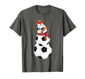 Soccer Balls Snowman Winter Sports Team T-Shirt - Custom Art Print Unisex