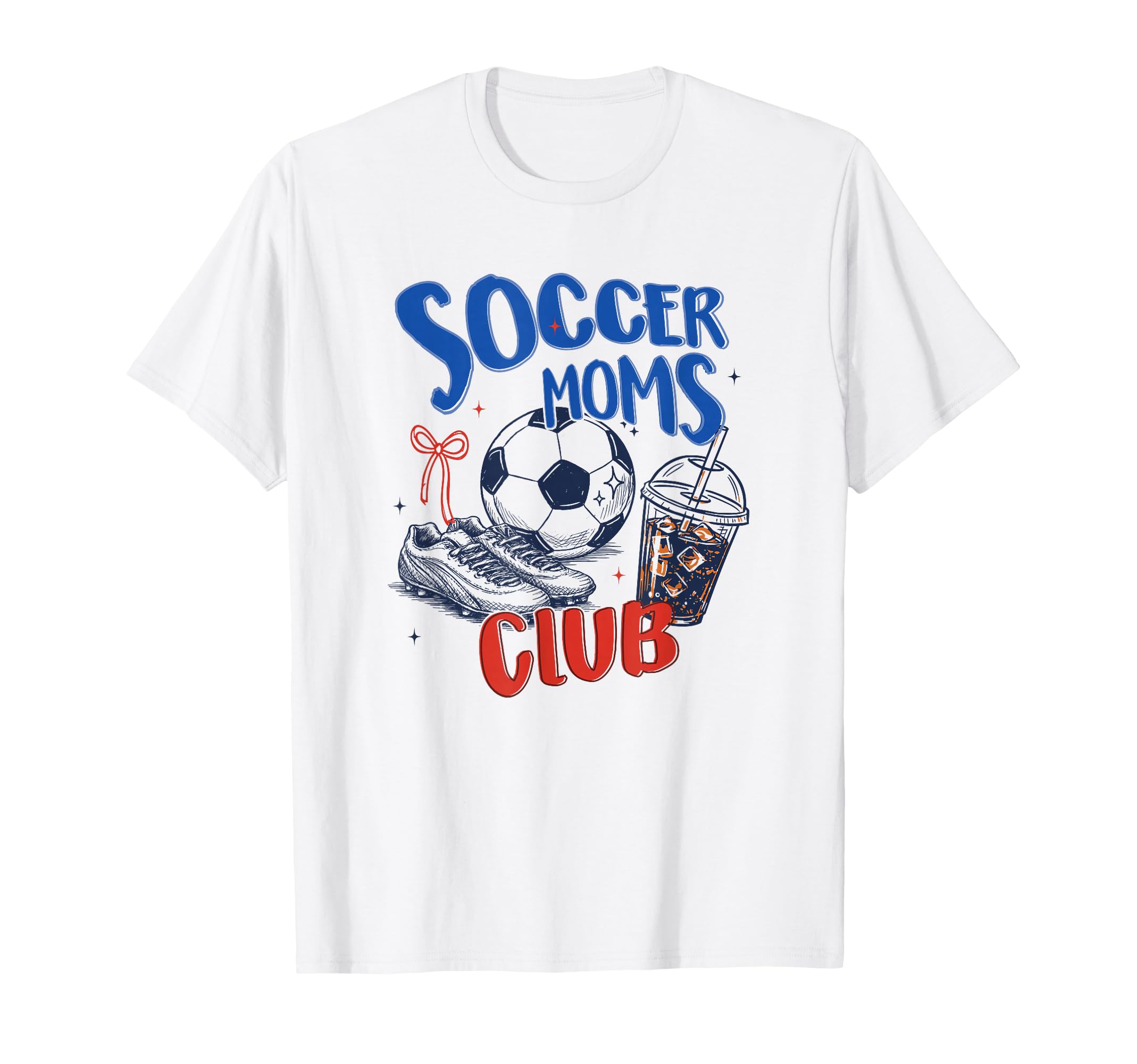 Iced Coffee Soccer Moms Club Soccer T-Shirt - Fun Novelty Design Unisex