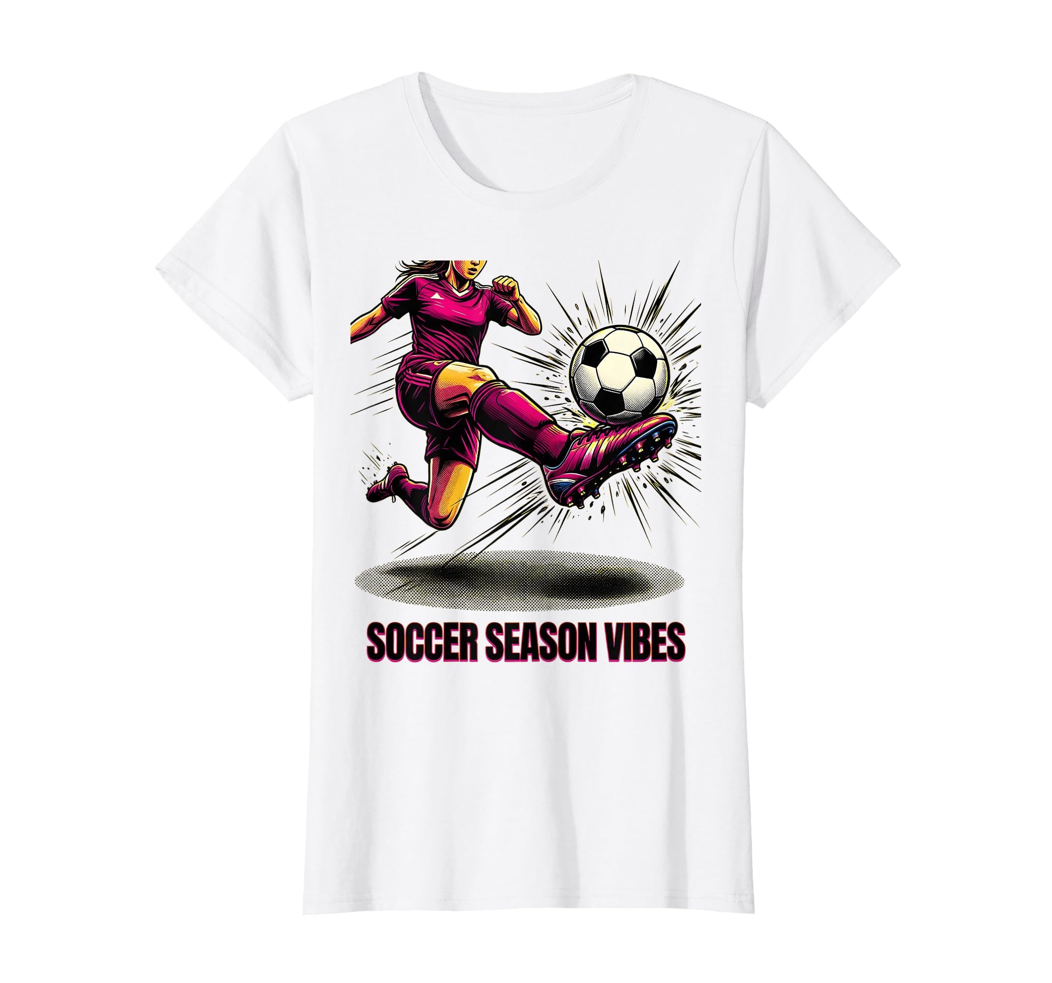 Soccer Season Vibes Womens T-Shirt - Casual Everyday Wear Men Women
