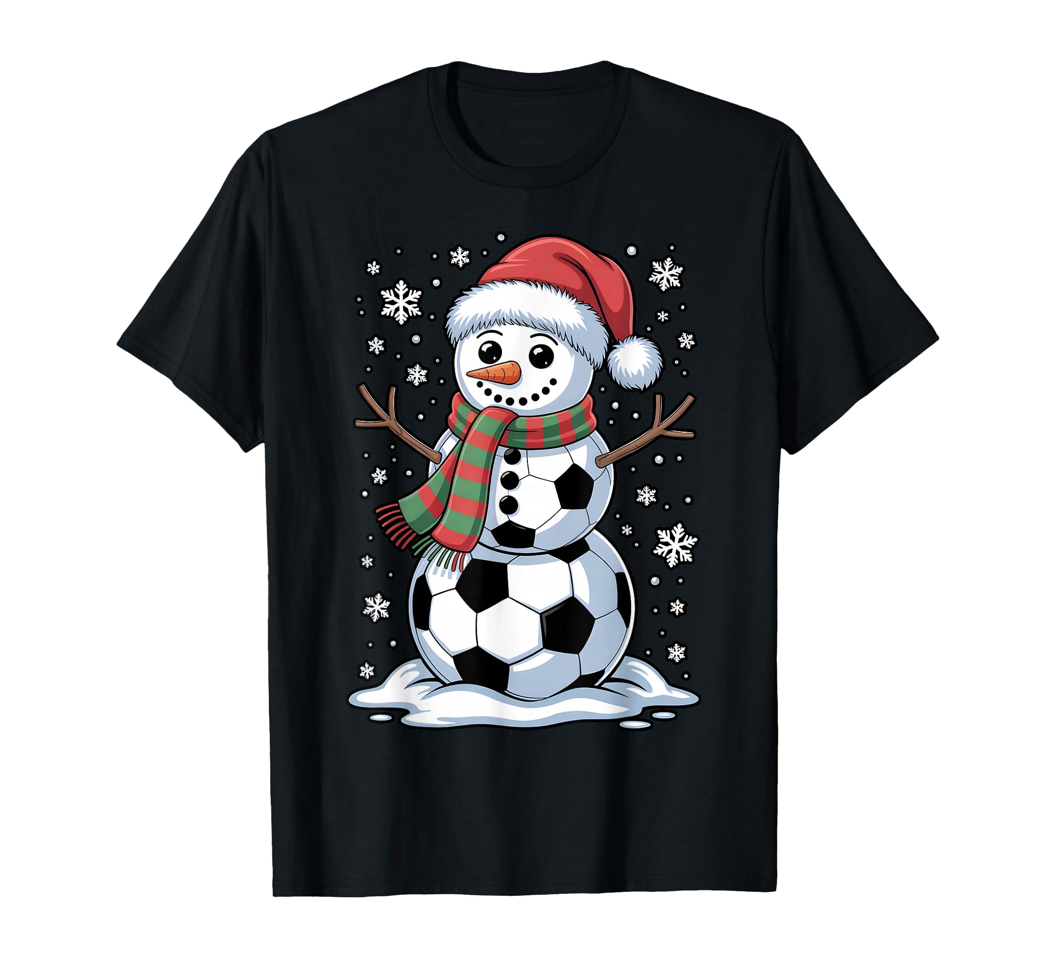 Funny Soccer Snowman Holiday Winter Vibes T-Shirt - Streetwear Style Unisex