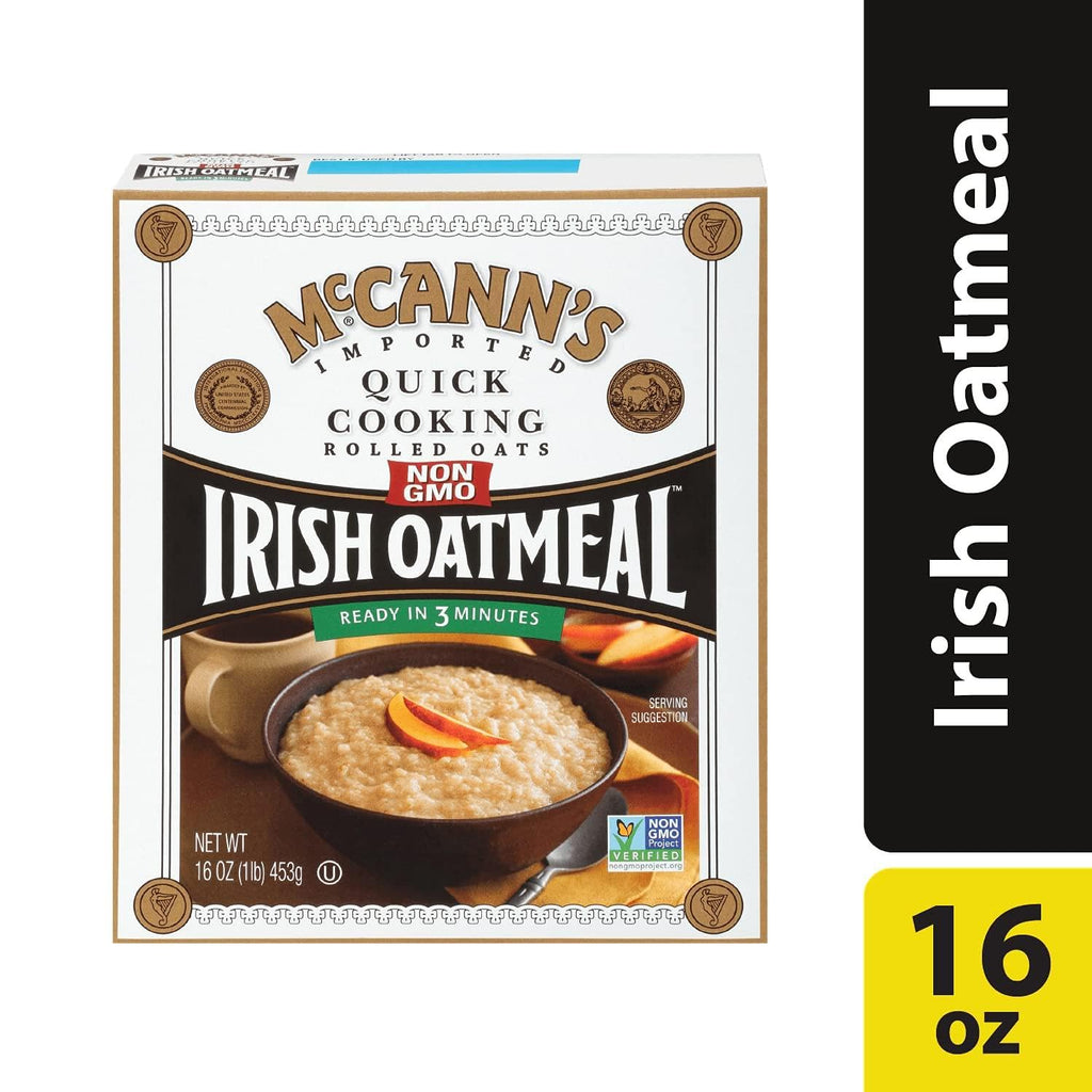 McCann's Irish Oatmeal Quick Cooking Rolled Oats, 16 oz, Case of 12