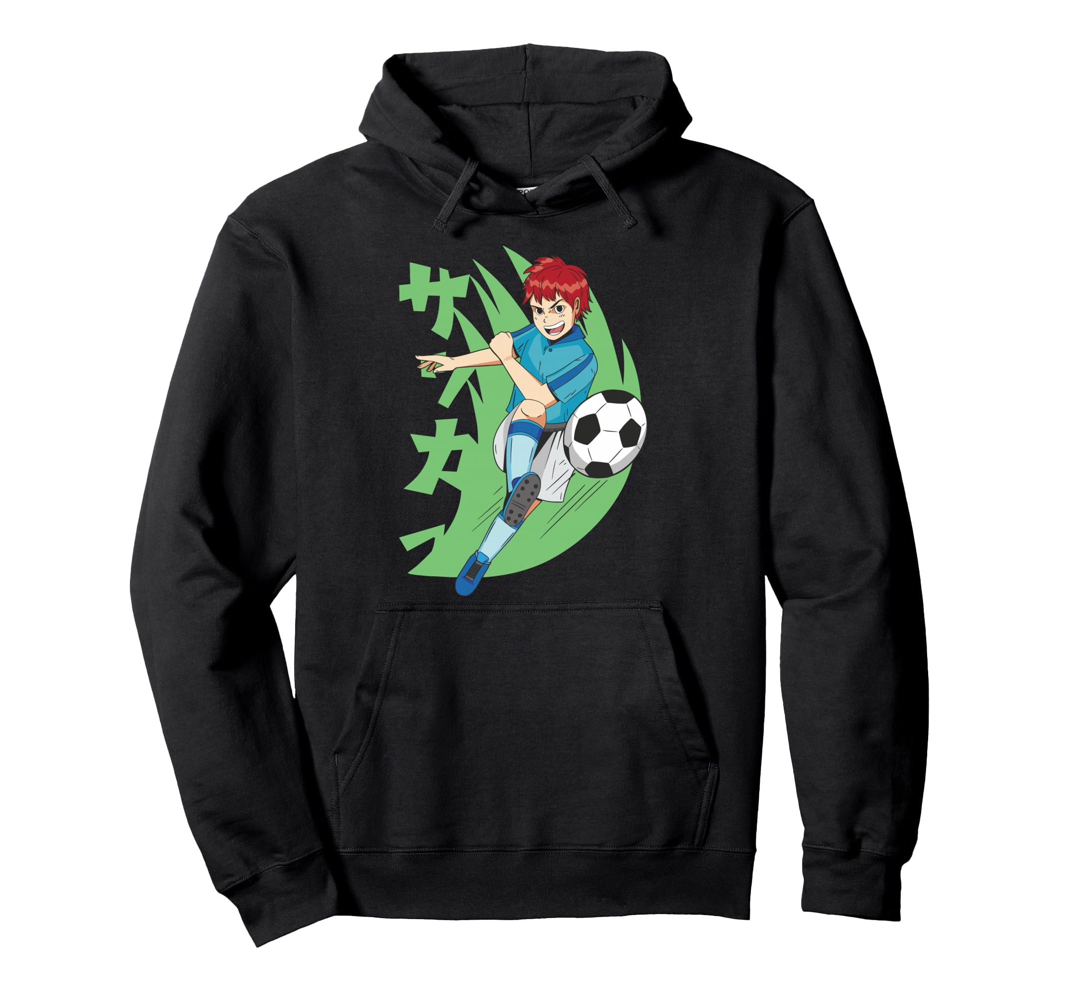 Anime Kicking Soccer Ball Hoodie - Casual Everyday Wear Unisex