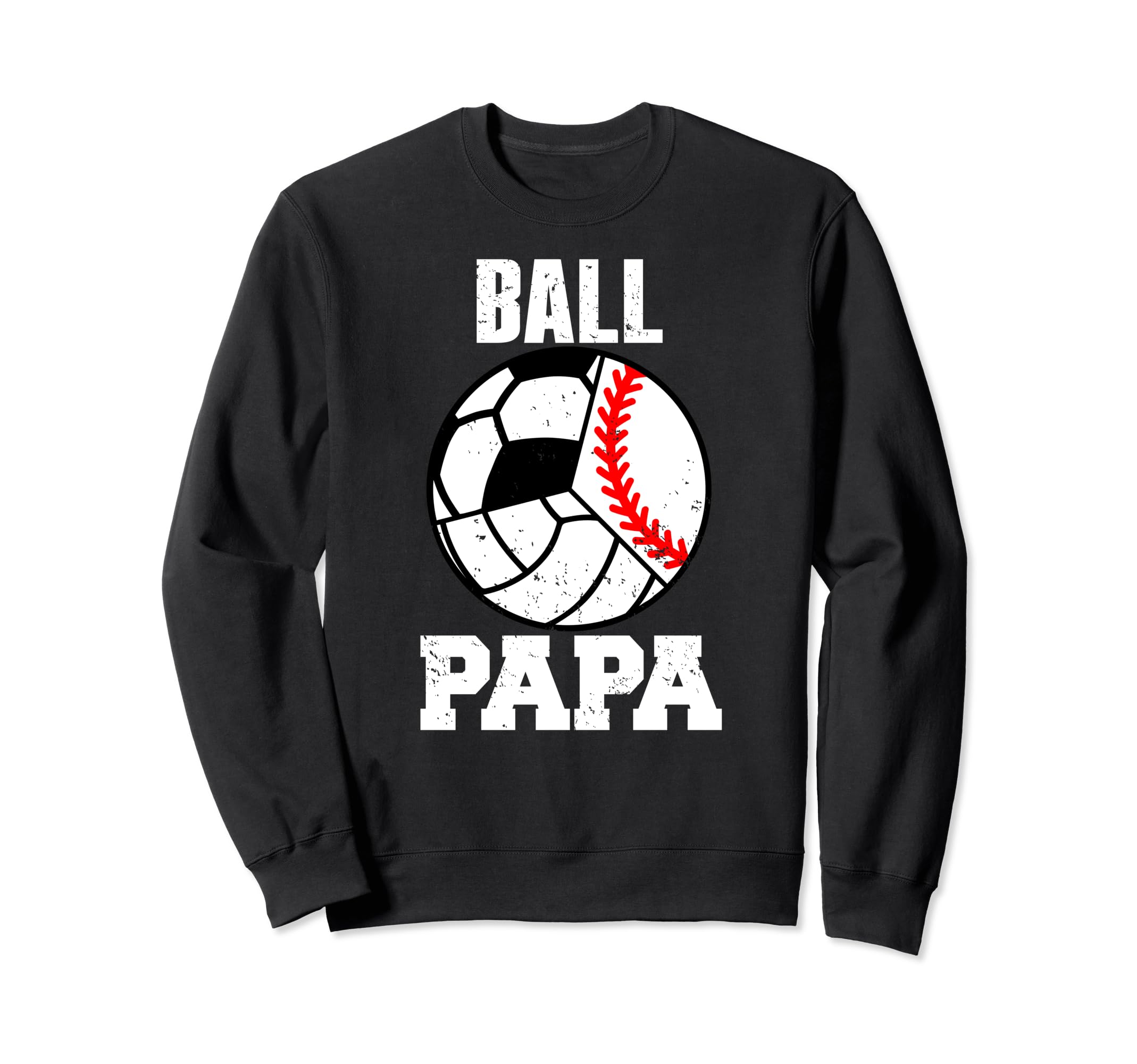 Ball Papa Funny Baseball Sweatshirt - Minimalist Print for Adults
