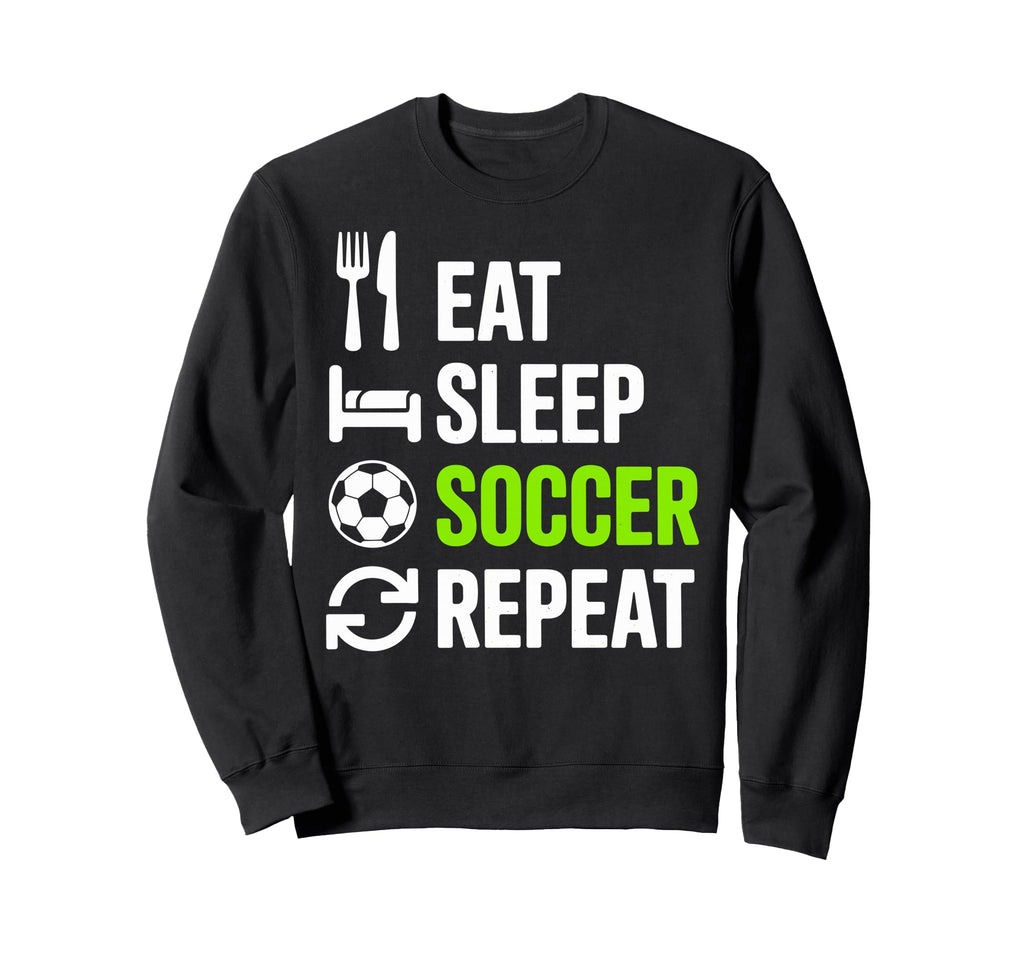 Eat Sleep Soccer Repet Goalie Player Sweatshirt - Minimalist Print Unisex
