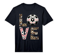Love Soccer Leopard Soccer Player T-Shirt - Fun Novelty Design Men Women