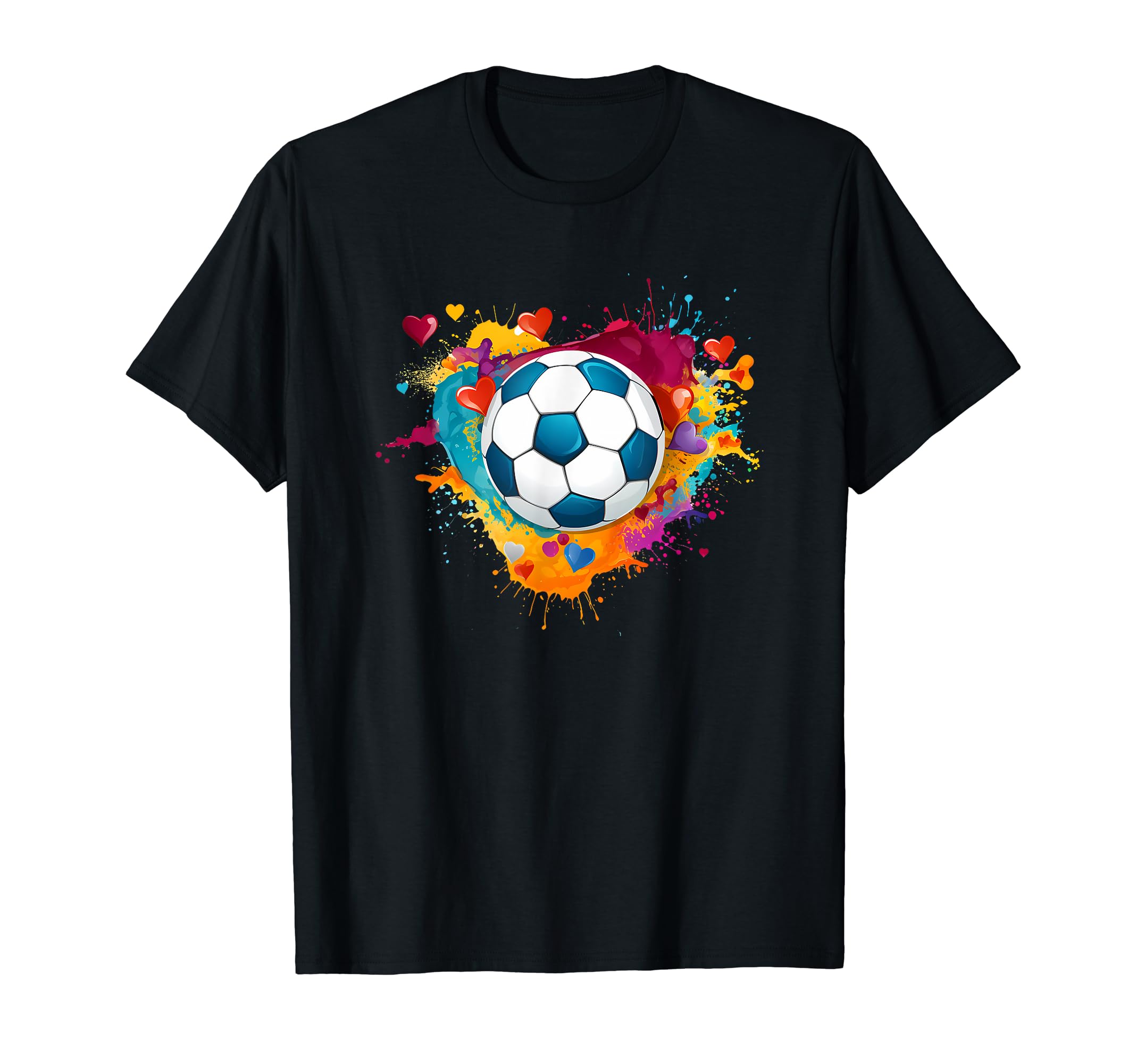 Colorful Love Sports Game Soccer Ball T-Shirt - Trendy Graphic Unisex