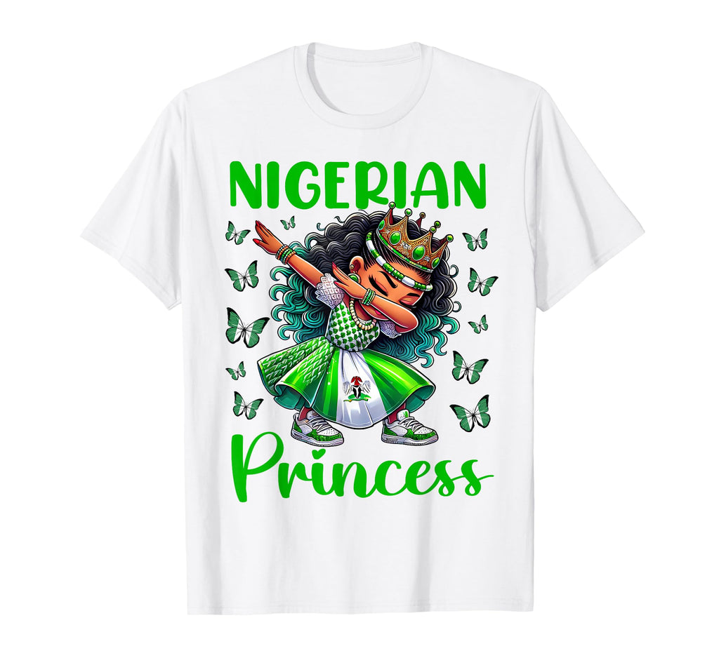 Nigerian Princess Dab Flag Dress T-Shirt - Aesthetic Graphic Unisex
