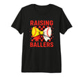 Raising Ballers Checkered Bow Tri Blend T-Shirt - Novelty Apparel Men Women