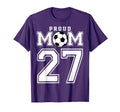 Number 27 Custom Proud Soccer Futbol Mom T-Shirt - Trendy Graphic Unisex