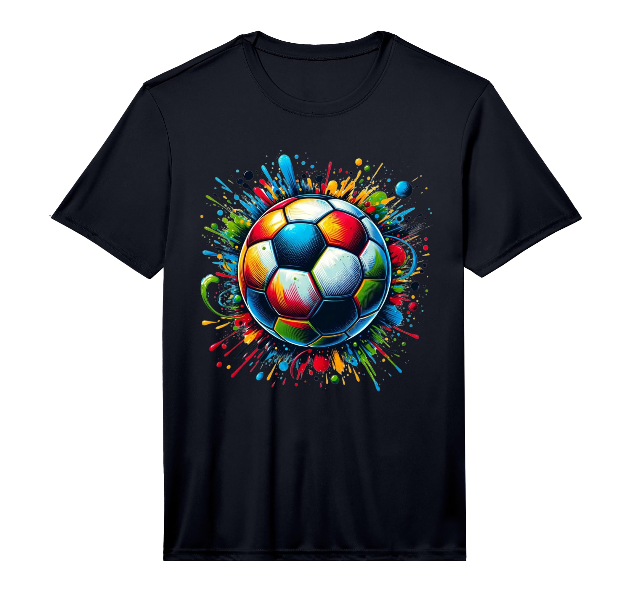 Soccer Ball Paint Splatter Soccer T-Shirt - Aesthetic Graphic Unisex