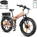 W Wallke 2025 X3 ProMax MAX Folding Dual Motor Electric Bike, 48V 44Ah/22Ah Long Range Adults Ebike, 26" Fat Tire All Terrian Full Suspension 31-34 MPH Fast E-Bike, 7-Speed Mountain e Bicycle, UL2849