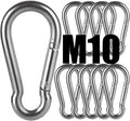 Stainless Steel Spring Snap Hook Carabiner M6 M8 M10 Heavy Duty Carabiner Clip Spring Clips Keychain 5/16 Inch Quick Links for Backpack, Hammocks, Camping, Swing(16/30/10PCS)