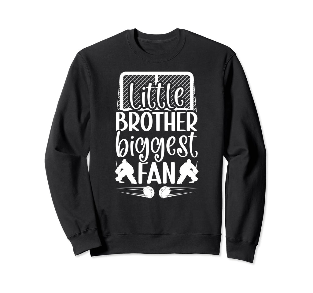 Little Brother Hockey Goalie Sweatshirt - Minimalist Print for Adults