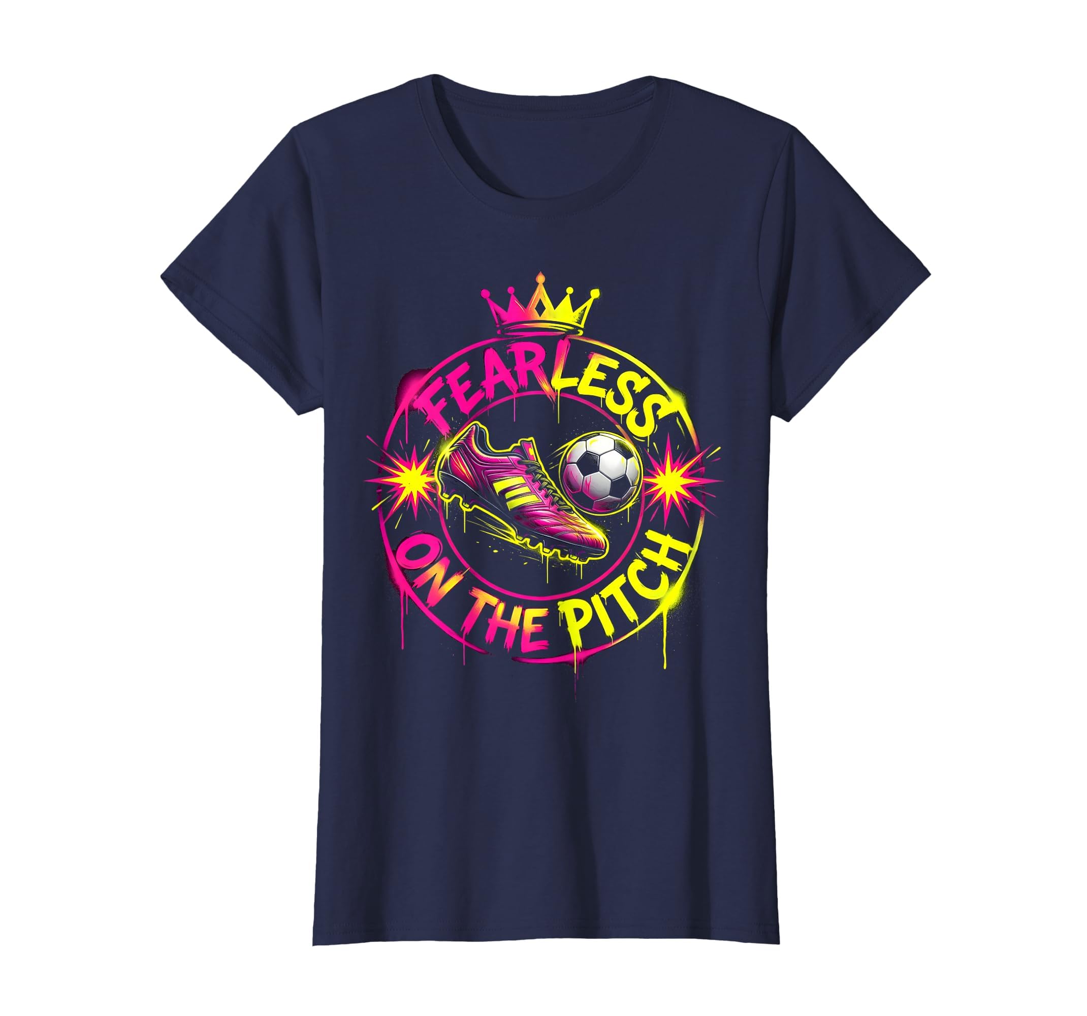 Fearless Pitch Womens Soccer T-Shirt - Minimalist Print for Adults