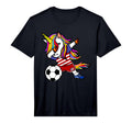 Dabbing Unicorn United States Football T-Shirt - Graphic Print Unisex