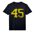 Distressed Number 45 Yellow Sport Varsity T-Shirt - Graphic Print Unisex