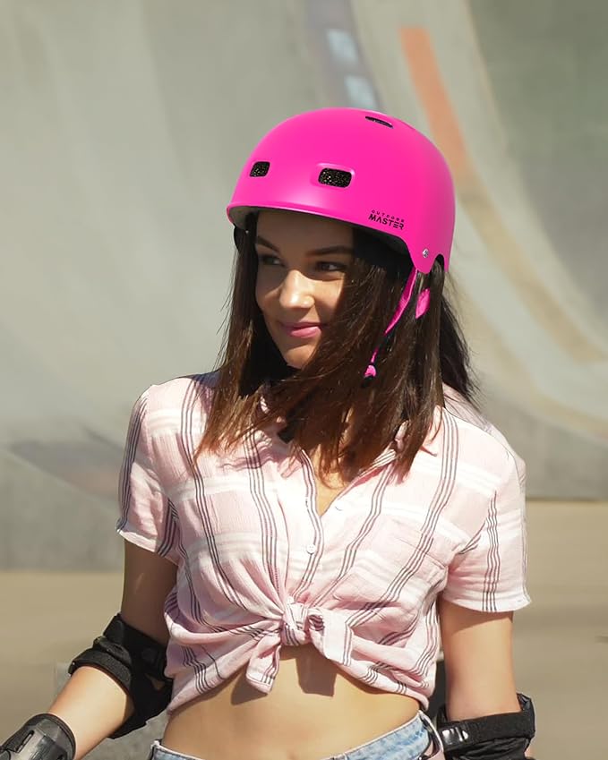 OutdoorMaster Skateboard Cycling Helmet - Two Removable Liners Ventilation Multi-Sport Scooter Roller Skate Inline Skating Rollerblading for Kids, Youth & Adults