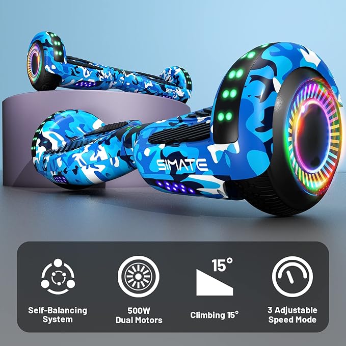 Scooter, Bluetooth & Corlorful LED Lights, Gifts for Kids & Adults & Girls & Boys, for All Ages
