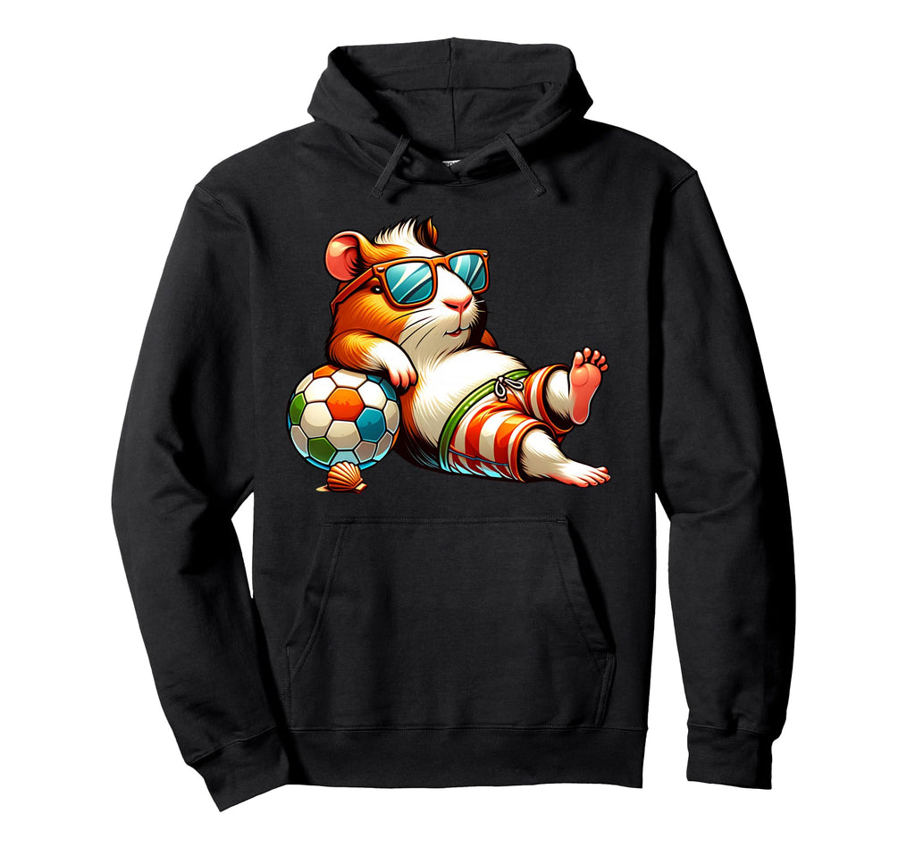 Summer Beach Guinea Pig Soccer Ball Hoodie - Streetwear Style Men Women