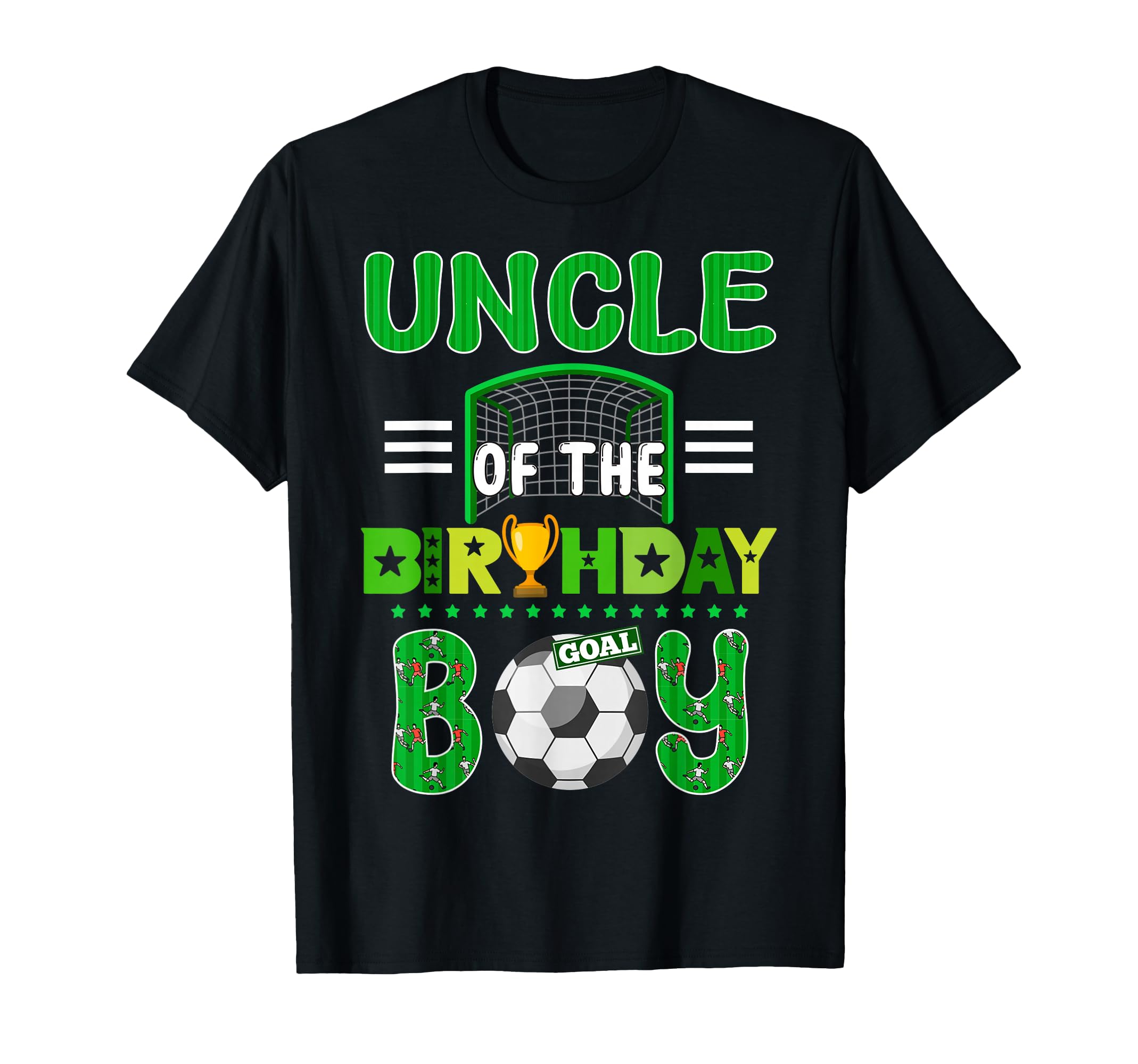 Uncle Birthday Soccer Goal Family T-Shirt - Graphic Print Men Women