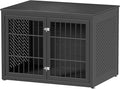 42" Heavy Duty Dog Crate Furniture for Large and Medium Dogs, Enclosed Design Wooden Metal Kennel, Wooden Cage Furniture Indoor, Decorative Dog Kennel End Table