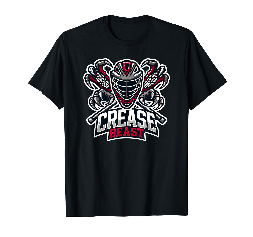 Lacrosse Goalie Crease Beast Funny Wild T-Shirt - Trendy Graphic Men Women
