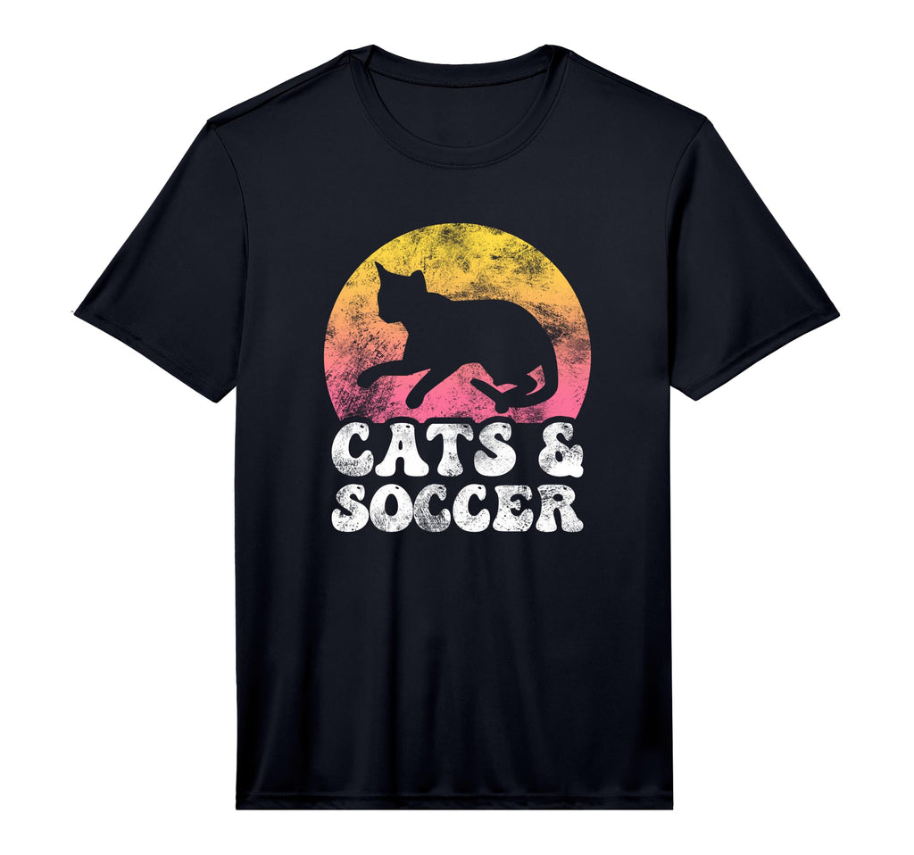 Funny Cats Soccer Hobby Performance T-Shirt - Trendy Graphic for Adults