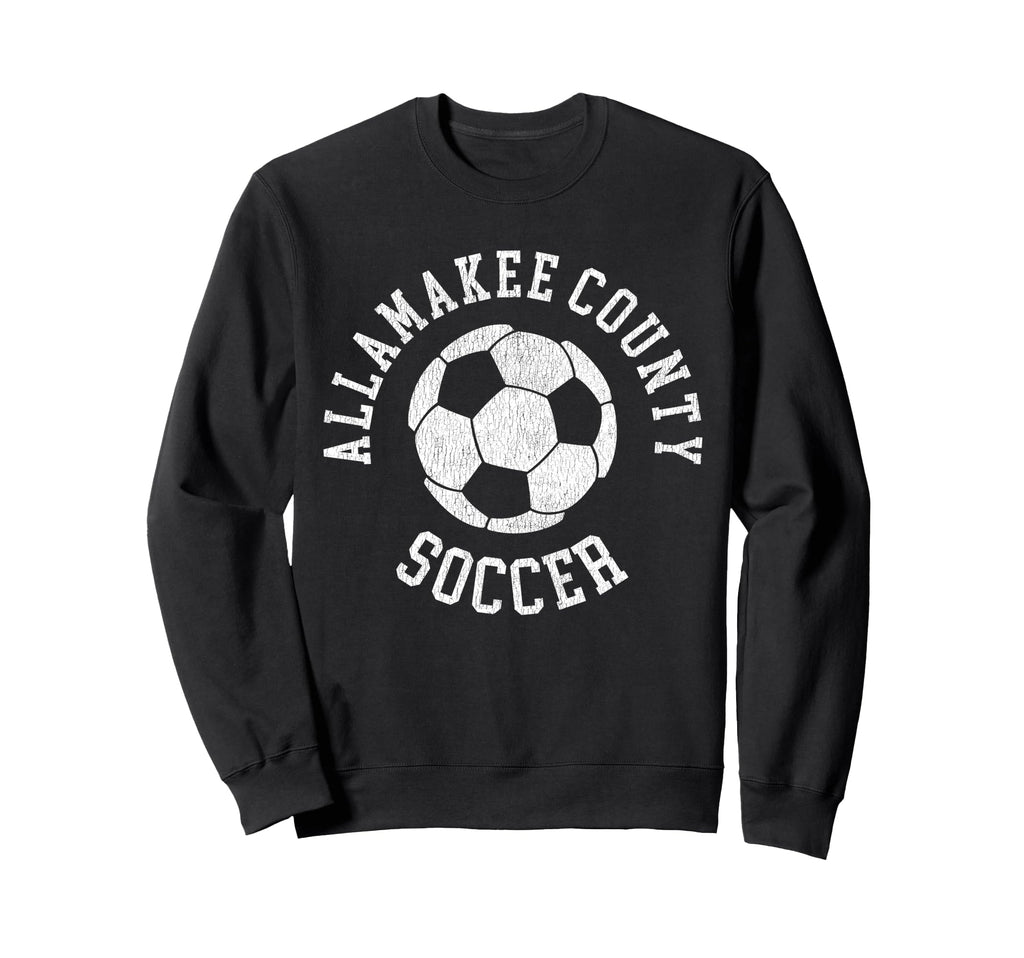 Allamakee County Soccer Distressed 90S Sweatshirt - Minimalist Print Unisex