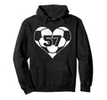 Soccer Heart Number 57 Jersey Sports Hoodie - Trendy Graphic for Adults