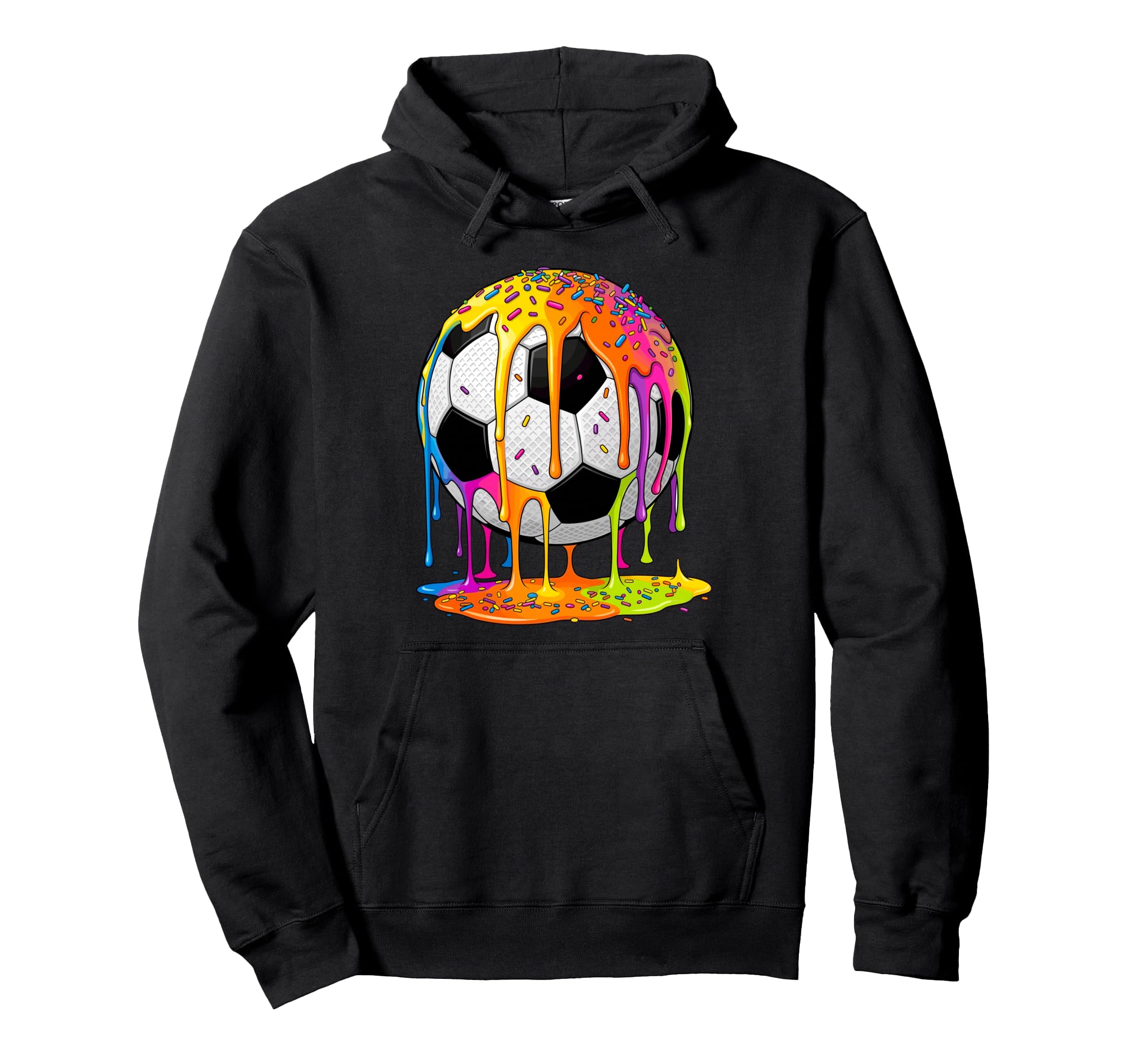 Soccer Drip Ice Cream Sprinkles Hoodie - Fun Novelty Design Men Women