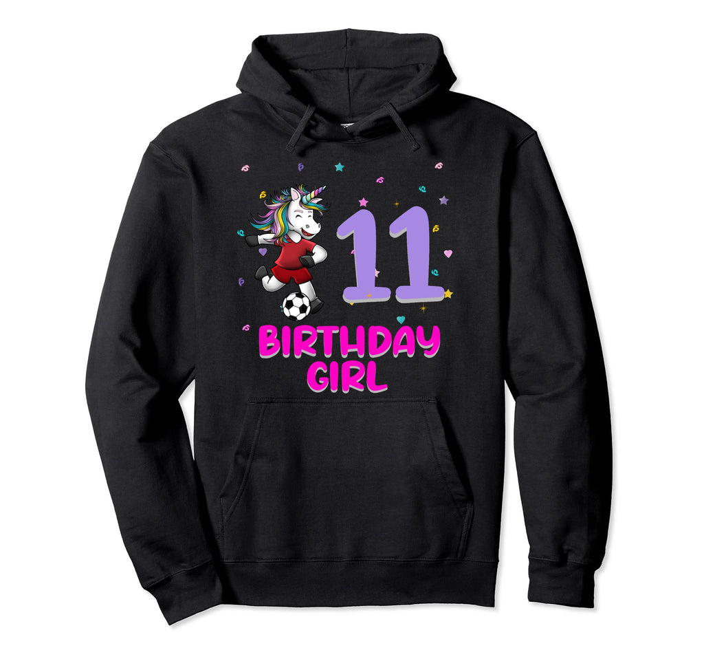 Unicorn Soccer 11Th Birthday Love Funny 11 Hoodie - Novelty Apparel Unisex