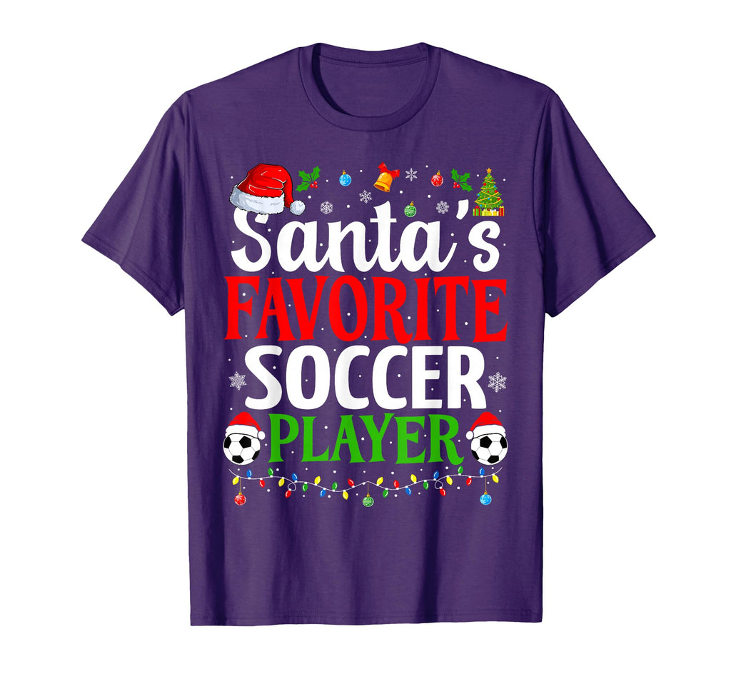 Santas Favorite Soccer Player Funny T-Shirt - Streetwear Style Men Women