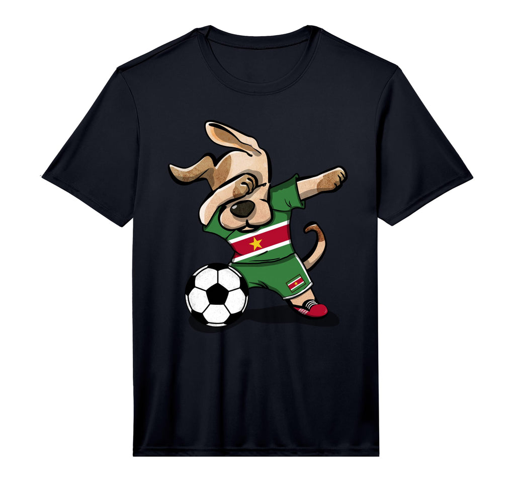 Dabbing Dog Suriname Soccer Fans Jersey T-Shirt - Graphic Print Men Women