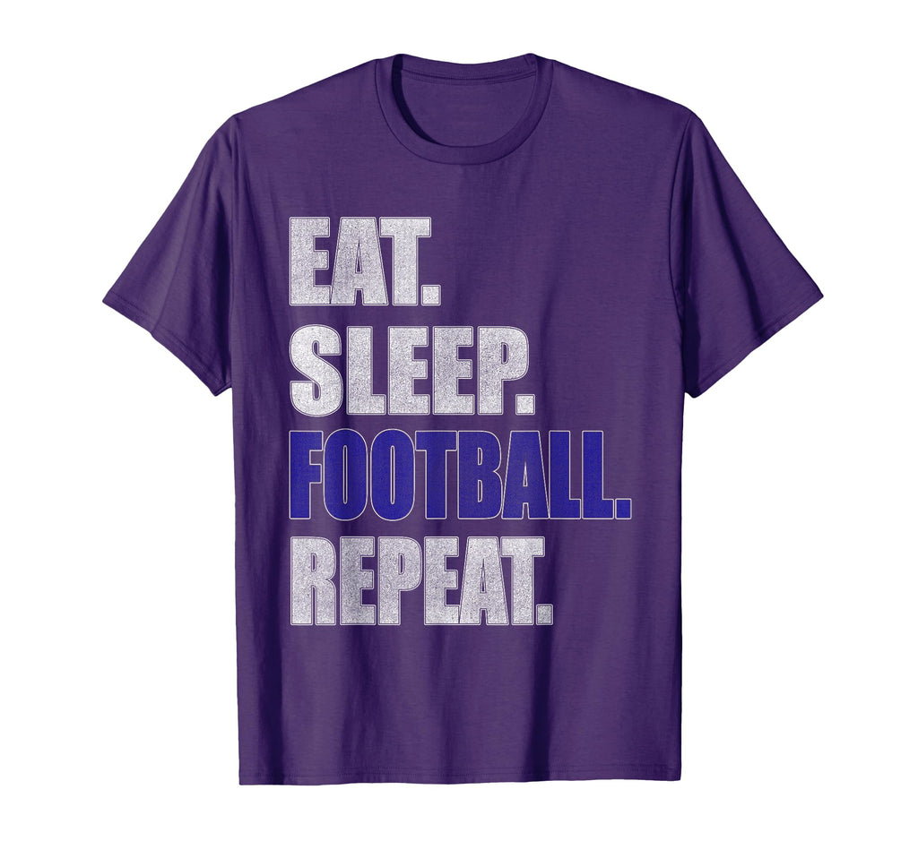Football Gift T Shirts Eat Sleep T-Shirt - Fun Novelty Design Unisex