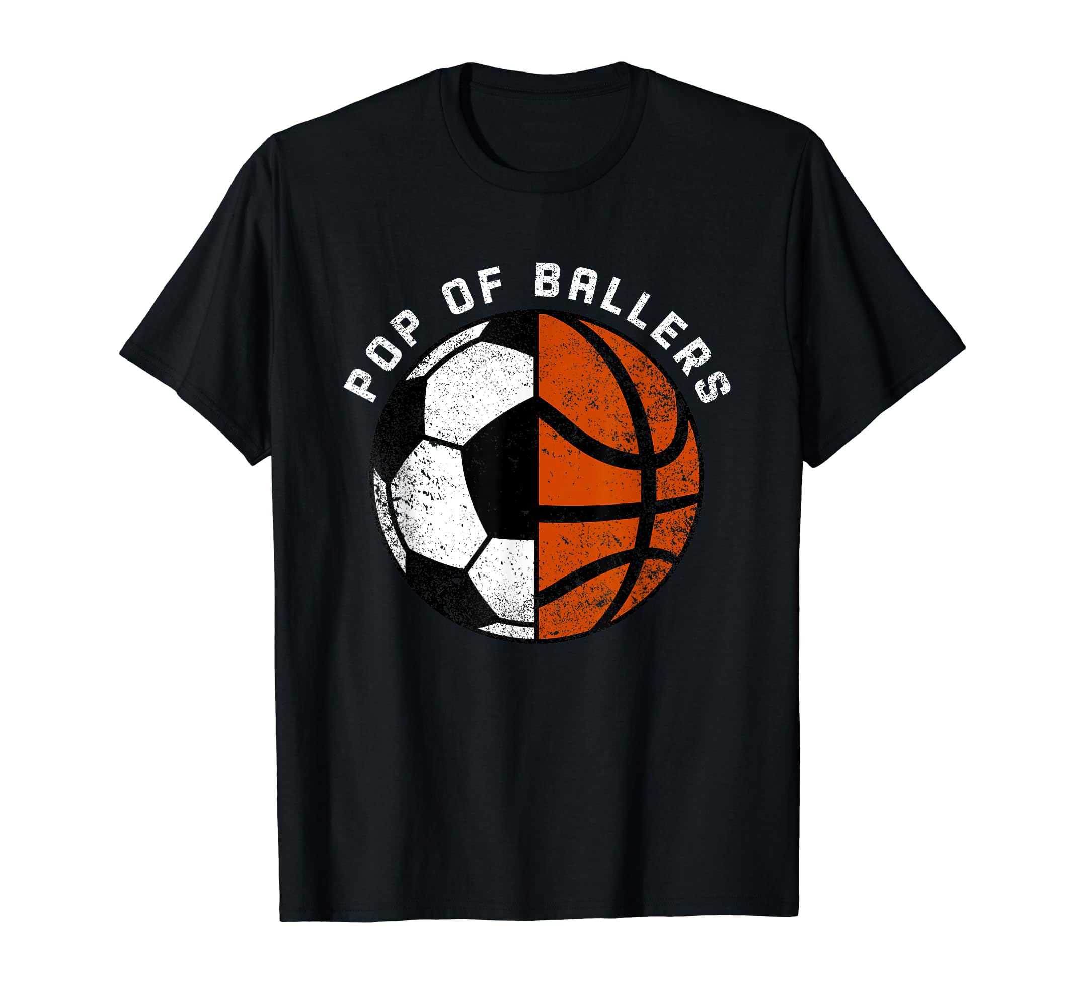 Pop Ballers Funny Soccer Basketball Pop T-Shirt - Unique Graphic for Adults