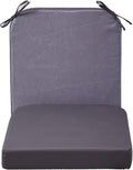 17 x 17 Inch Outdoor Seat Cushions for Patio Furniture with Non Slip and Ties Waterproof & UV Resistant Round Corner Outdoor Chair Cushions Replacement Set of 2, Gray