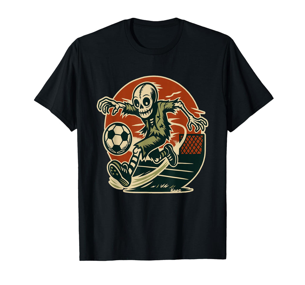 Skeleton Soccer Player Comic T-Shirt - Streetwear Style Unisex
