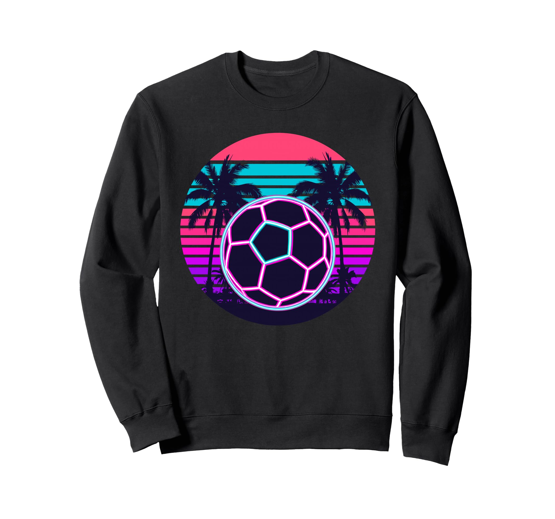 Beach Palm Soccer Ball Football Sweatshirt - Trendy Graphic Unisex