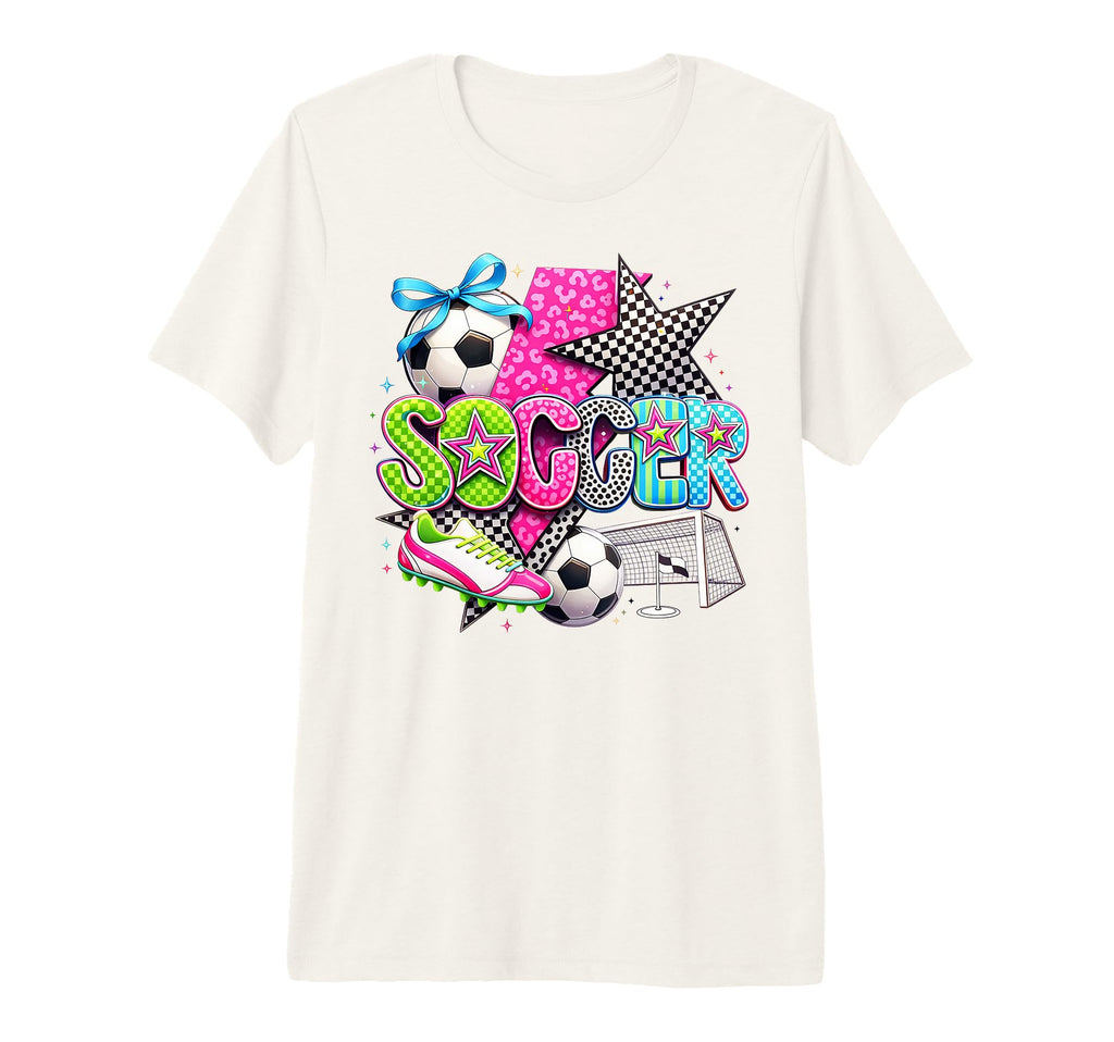 Colorful Soccer Player Sporty Pop Art T-Shirt - Unique Graphic Men Women